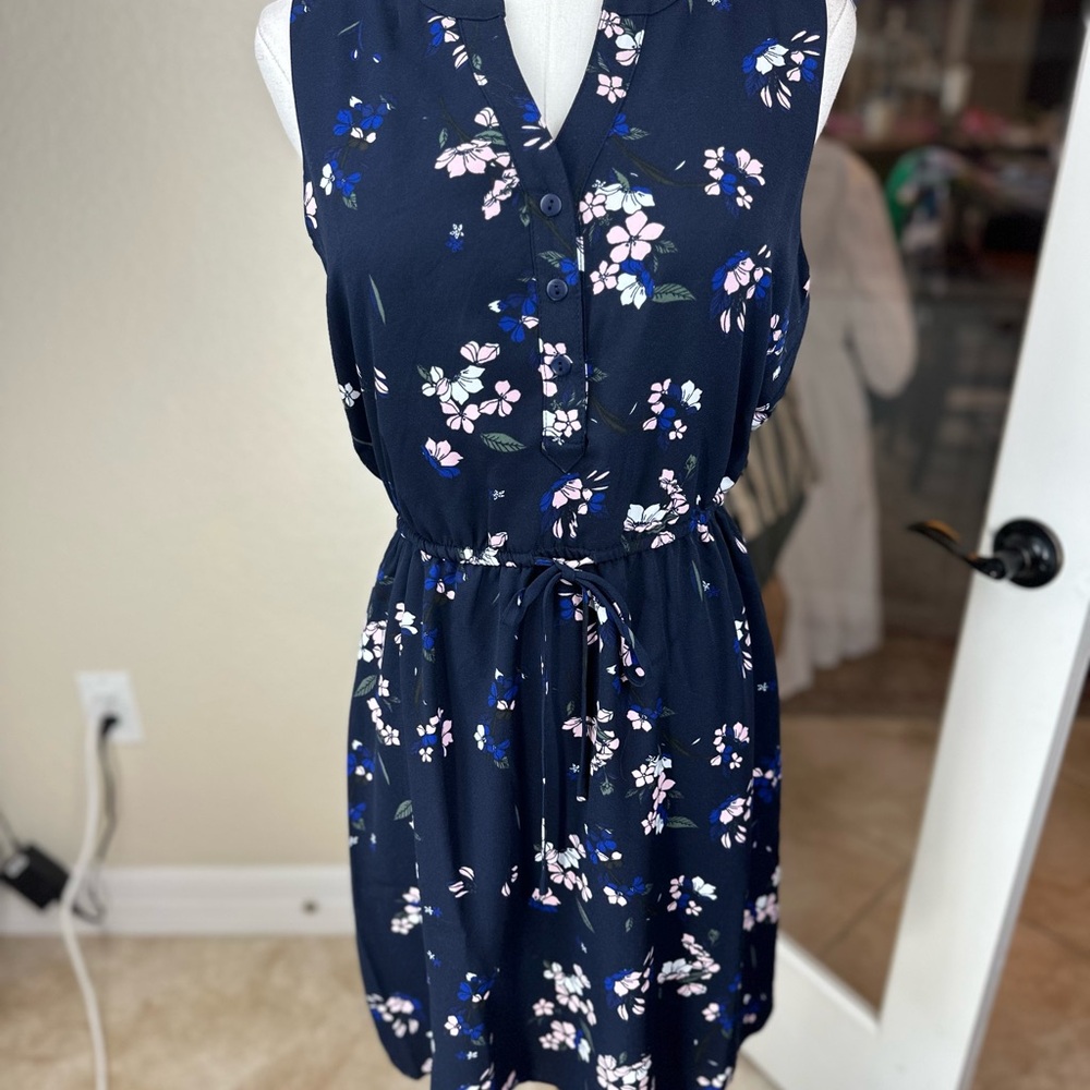 41 Hawthorn NWT SZ SM Clara T waist Blue Sleeveless V-neck Sundress - Picture 6 of 14